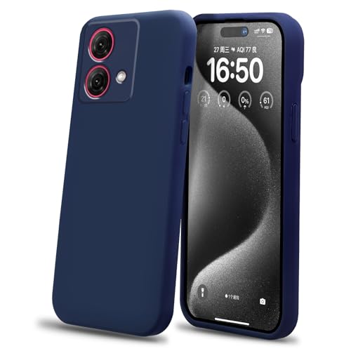 DESSEN Case for Motorola Moto G84 5G, Thin Hülle Made of [Liquid Silicone], Handyhülle mit [Anti-Fingerprint], [Soft Microfibre], Seidiges Gefühl Case. Blau von DESSEN