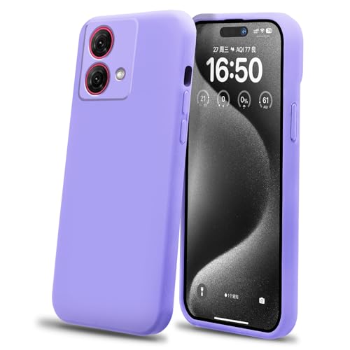 DESSEN Case for Motorola Moto G84 5G, Thin Hülle Made of [Liquid Silicone], Handyhülle mit [Anti-Fingerprint], [Soft Microfibre], Seidiges Gefühl Case. Lavendel von DESSEN