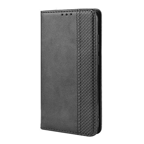 DESSEN Hülle für Honor X6 4G/Honor X8 5G/Honor Play 6C, Premium Retro Wallet Style TPU/PU Leder Faltbare Handyhülle Phone Case mit Standfunktion und Kartenfach Schutzhülle. Schwarz von DESSEN