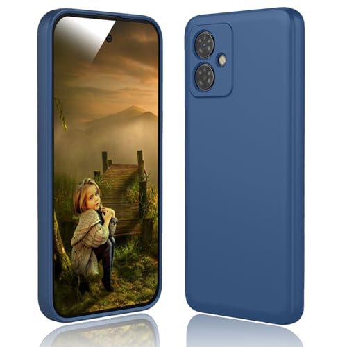 DESSEN Hülle für Motorola Moto G54 5G - Flüssige Silikon Handyhülle mit Kratzfestem Mikrofaserfutter Weiche TPU Schutzhülle Stoßfeste Bumper Cover Dünn Case, Blau von DESSEN