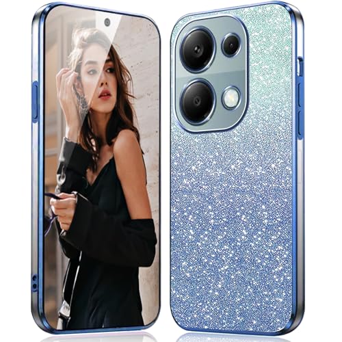 DESSEN Hülle für Xiaomi Redmi Note 13 Pro 4G / Poco M6 Pro 4G Handyhülle Glitzer - Transparent Silikon Schutzhülle Stoßfest Case mit Galvanisiertes Rahmen und Glitter Karte Glitzernde Cover, Blau DESSEN Hülle für Xiaomi Redmi Note 13 Pro 4G / Poco M6 Pro 4G Handyhülle Glitzer - Transparent Silikon Schutzhülle Stoßfest Case mit Galvanisiertes Rahmen und Glitter Karte Glitzernde Cover, Blau von DESSEN