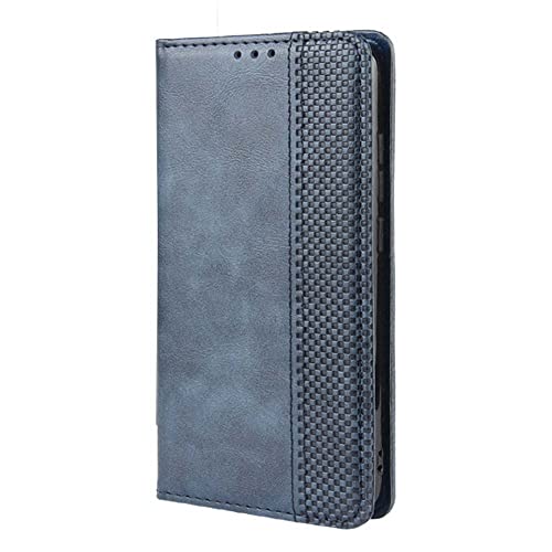 DESSEN Hülle für ZTE Blade A53, Premium Retro Wallet Style TPU/PU Leder Faltbare Handyhülle Phone Case mit Standfunktion und Kartenfach Schutzhülle. Blau von DESSEN