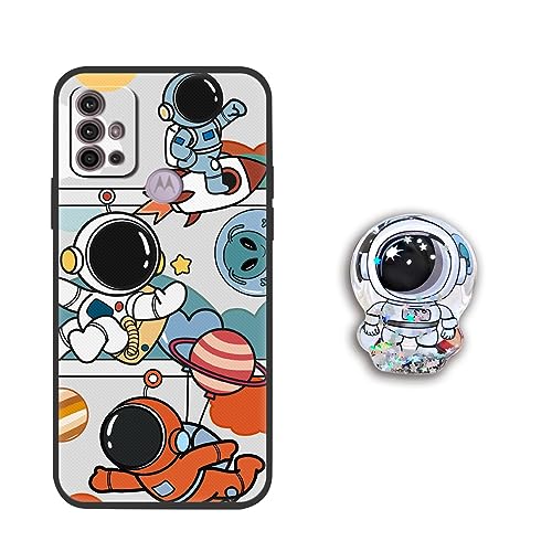 DESSEN Niedliches Cartoon Handyhülle für Motorola Moto G30/G10/G20, Stoßfeste Bumper Hülle, Anti-Fingerabdruck Silikon Schutzhülle mit Ringhalterung Cover.5-7 von DESSEN