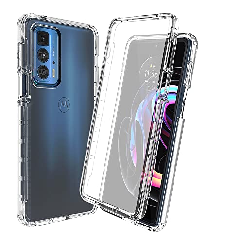 DESSEN Stoßfest Bumper Handyhülle für Motorola Edge 20 mit Displayschutzfolie, 360 Grad Transparente Hülle, Anti-Fall Schutzhülle mit Full Body Case. Transparent DESSEN Stoßfest Bumper Handyhülle für Motorola Edge 20 mit Displayschutzfolie, 360 Grad Transparente Hülle, Anti-Fall Schutzhülle mit Full Body Case. Transparent von DESSEN