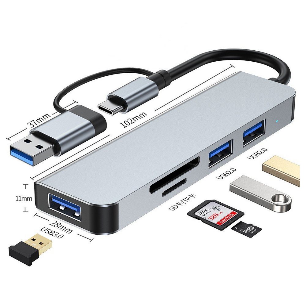 DESUO 7 in 1 Hub USB C Multiport Adapter für Smartphone Ipad MacBook Laptop Adapter DESUO 7 in 1 Hub USB C Multiport Adapter für Smartphone Ipad MacBook Laptop Adapter von DESUO