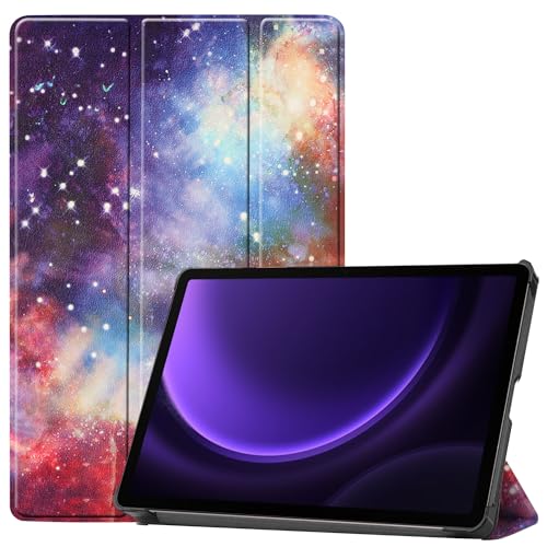 DETUEUA Flip Stand Case für Samsung Galaxy Tab S9 FE, Gemalt Leder Trifold Case Cover Schutzhülle - Milchstraße von DETUEUA