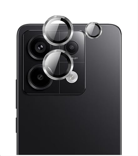 DETUEUA Kameraschutz für Xiaomi Redmi Note 13 Pro 5G, [1 Set] 9H Panzer Schutz Glas Folie Individuelle Ring aus Metall, Panzerglas Kamera Schutz Camera Lens Protection - Silver von DETUEUA
