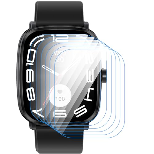 DETUEUA Schutzfolie für Haylou RS5 Smartwatch, 6 stück Weich Transparente TPU Hydrogel Film Displayschutz Schutzfolie Dünn Folie, HD Klar & Kratzfest von DETUEUA