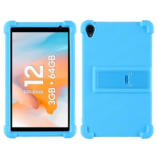 DETUEUA Silikon Hülle für Blackview Tab 50, Soft Tablet Case Hülle Weiche Stoßfeste Schutzhülle Cover mit Ständer - Himmelblau von DETUEUA