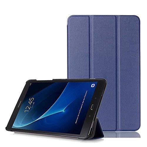 DETUOSI Samsung Galaxy Tab A 10.1 Schutzhülle - Ultra Slim PU Leder Tasche Hülle für Samsung Galaxy Tab A (2016) SM-T580N/T585N 25,54 cm (10,1 Zoll) Smart Cover case mit Standfunktion (Dunkelblau) von DETUOSI