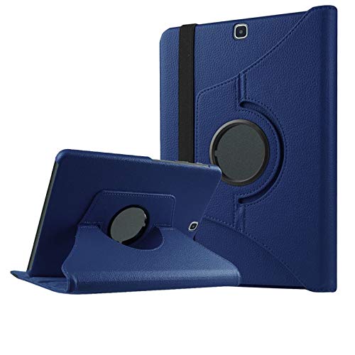 Schutzhülle Samsung Galaxy Tab 3 Lite 7.0 – 360 ° Rotation Schutzhülle aus Leder für Samsung Galaxy Tab 3 Lite 7.0 SM-T110 (7 Zoll) Case Folio Schutzhülle Schutzhülle Smart Cover Case mit Klappe/Stand Positionierung Halterung dunkelblau Samsung Galaxy Tab S2 9.7 von DETUOSI