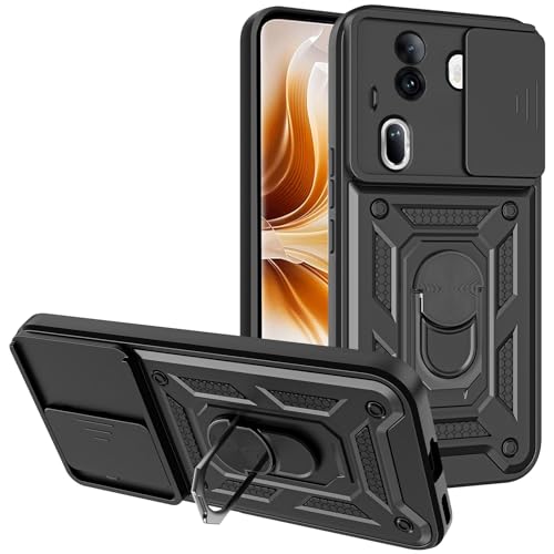 DEVASO Hülle für Oppo Reno 11 Pro Kameraschutz Handyhülle, Hybrid Schutzhülle Militär Standard Stoßfest Case Metall Ring Ständer Halter Handy Hüllen Cover, Schwarz DEVASO Hülle für Oppo Reno 11 Pro Kameraschutz Handyhülle, Hybrid Schutzhülle Militär Standard Stoßfest Case Metall Ring Ständer Halter Handy Hüllen Cover, Schwarz von DEVASO