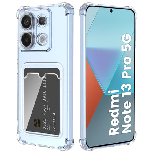 DEVASO Hülle für Redmi Note 13 Pro 5G / Poco X6 mit Kartenhalter Transparent Crystal TPU Silikon Schutzhülle Kratzfest Handyhülle Kunststoffhülle von DEVASO