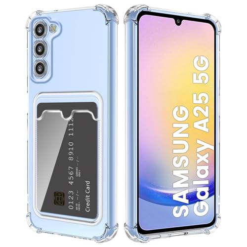 DEVASO Hülle für Samsung Galaxy A25 5G mit Kartenhalter Transparent Crystal TPU Silikon Schutzhülle Kratzfest Handyhülle Kunststoffhülle von DEVASO