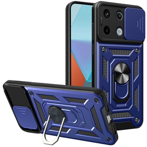 Hülle für Xiaomi Redmi Note 13 Pro Plus/Pro+ 5G Kameraschutz Handyhülle, Hybrid Schutzhülle Militär Standard Stoßfest Case Metall Ring Ständer Halter Handy Hüllen Cover, Blau Hülle für Xiaomi Redmi Note 13 Pro Plus/Pro+ 5G Kameraschutz Handyhülle, Hybrid Schutzhülle Militär Standard Stoßfest Case Metall Ring Ständer Halter Handy Hüllen Cover, Blau von DEVASO