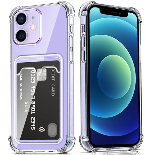 DEVASO Hülle für iPhone 12 Mini mit Kartenhalter Transparent Crystal TPU Silikon Schutzhülle Kratzfest Handyhülle Kunststoffhülle von DEVASO