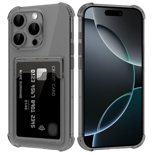 DEVASO Hülle für iPhone 16 Pro mit kartenfach, Schutzhülle mit Transparent Silikon TPU Kratzfest Handyhülle Kunststoffhülle, Schwarz DEVASO Hülle für iPhone 16 Pro mit kartenfach, Schutzhülle mit Transparent Silikon TPU Kratzfest Handyhülle Kunststoffhülle, Schwarz von DEVASO