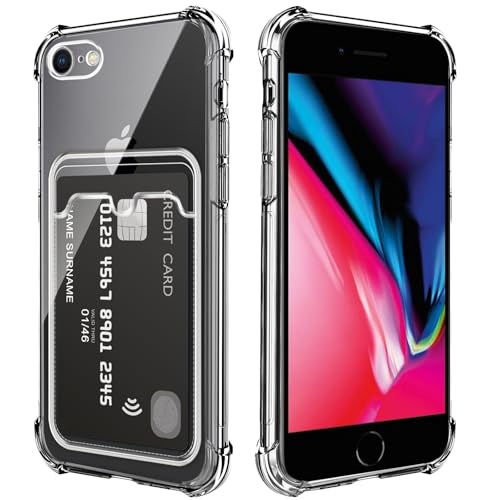 DEVASO Hülle für iPhone 7/8/SE 2020 mit Kartenhalter, Transparent Crystal TPU Silikon Schutzhülle, Kratzfest, Handyhülle, Kunststoffhülle DEVASO Hülle für iPhone 7/8/SE 2020 mit Kartenhalter, Transparent Crystal TPU Silikon Schutzhülle, Kratzfest, Handyhülle, Kunststoffhülle von DEVASO