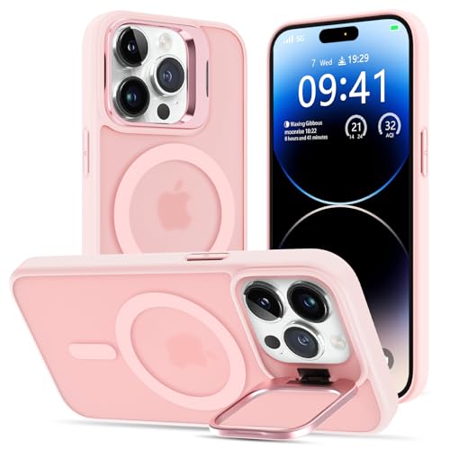 DEVASO Magnetisch Hülle für iPhone 14 Pro Max mit Ständer, Kompatibel mit MagSafe, Matt Samtweiche Haptik Handyhülle Durchscheinende Rückseite Dünn Stoßfest Schutzhülle Anti-Fingerabdruck Case, Rosa DEVASO Magnetisch Hülle für iPhone 14 Pro Max mit Ständer, Kompatibel mit MagSafe, Matt Samtweiche Haptik Handyhülle Durchscheinende Rückseite Dünn Stoßfest Schutzhülle Anti-Fingerabdruck Case, Rosa von DEVASO