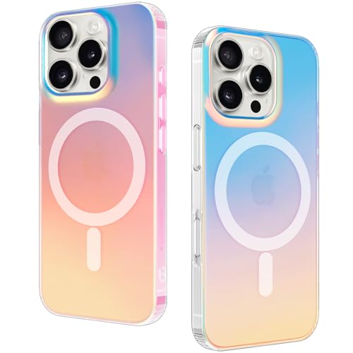DEVASO Magnetisch Hülle für iPhone 16 Pro Kompatibel mit MagSafe, Schillernd Fluoreszierend Handyhülle Anti-Fingerabdruck Anti-Schock Schöne Lichteffekt Schutzhülle für Frauen und Mädchen von DEVASO