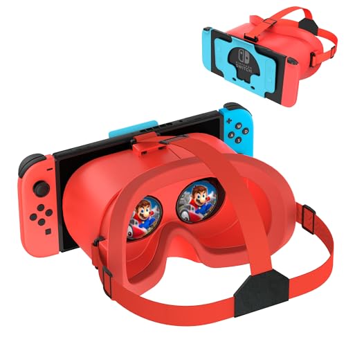 DEVASO VR Brille für Nintendo Switch/Switch OLED mit einstellbaren HD-Linsen, 3D VR (Virtual Reality) Headset Spiele Zubehör Set, Switch VR Labo Goggles Brille, Coole Sachen für Teenager Jungs von DEVASO