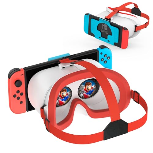 DEVASO VR Brille für Nintendo Switch/Switch OLED mit einstellbaren HD-Linsen, 3D VR (Virtual Reality) Headset Spiele Zubehör Set, Switch VR Labo Goggles Brille, Coole Sachen für Teenager Jungs von DEVASO