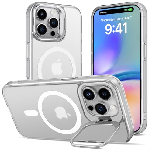 Magnetisch Hülle für iPhone 14 Pro Max mit Ständer, Kompatibel mit MagSafe, Matt Samtweiche Haptik Handyhülle Durchscheinende Rückseite Dünn Stoßfest Schutzhülle Anti-Fingerabdruck Case,Durchsichtig Magnetisch Hülle für iPhone 14 Pro Max mit Ständer, Kompatibel mit MagSafe, Matt Samtweiche Haptik Handyhülle Durchscheinende Rückseite Dünn Stoßfest Schutzhülle Anti-Fingerabdruck Case,Durchsichtig von DEVASO