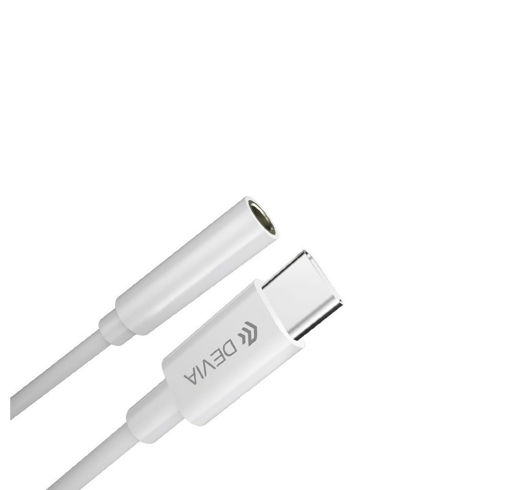 DEVIA Adapter Smart USB-C - Klinke 3,5mm weiß unterstützt Anrufe und Musik USB-Adapter von DEVIA