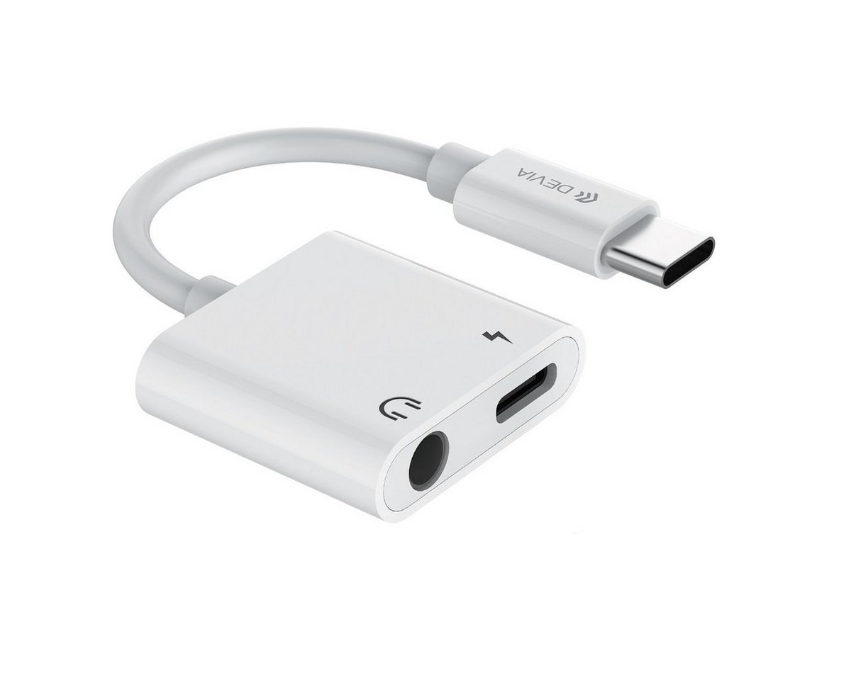 DEVIA Adapter Smart USB-C-USB-C (Anschluss)+Klinke 3,5mm (Anschluss) weiß USB-Adapter von DEVIA