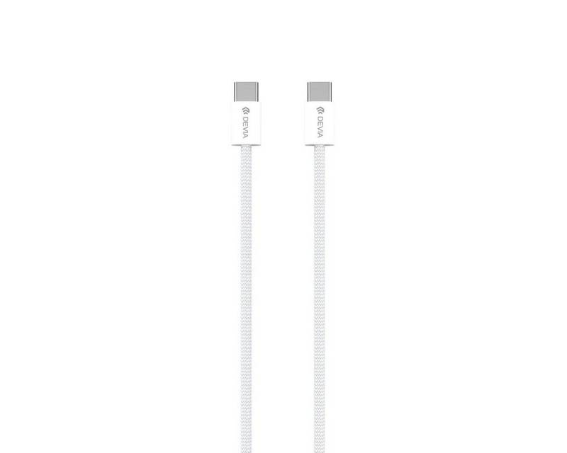 DEVIA Ladekabel USB Typ C - USB Typ C 1m 60 W in Weiß Schnellladekabel Schnelllade-Gerät (1-tlg) von DEVIA