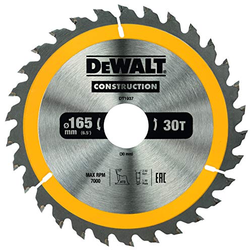 Dewalt Bau-Kreissägeblatt für Handkreissägen (165/30, 30WZ, für universellen Einsatz auf Handkreissägen, 1 Stück) DT1937-QZ von DEWALT
