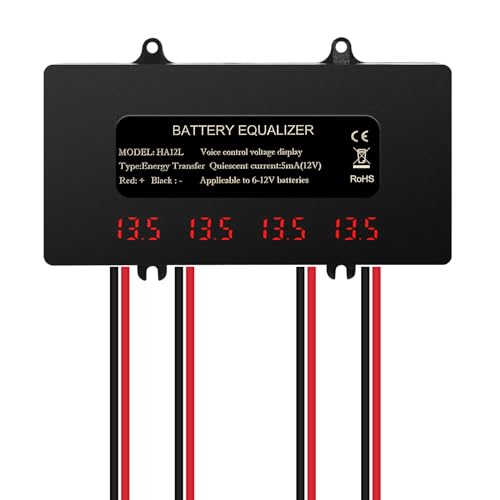 DEWIN Batterie Equalizer 48V,Battery Balancer Wasserdicht IP67 HA12L Digitalanzeige 4 x 12V Batterie Balancer for Blei-Säure-Lithium-Batterien LED Display Batterieausgleicher von DEWIN