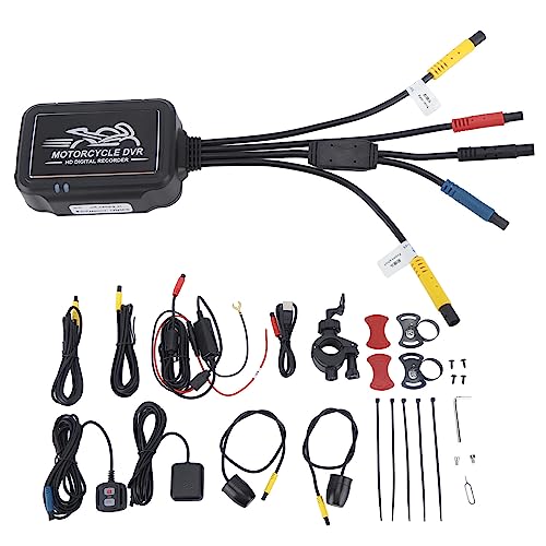 DEWIN Dashcam, Motorrad-Fahrrekorder, Wasserdicht, Dual-1080P-HD-Kamera, DVR, Armaturenbrettkamera, Videorecorder, 150 Weitwinkel-Nachtsicht, Bewegungserkennung Und G-Sensor (WiFi) von DEWIN