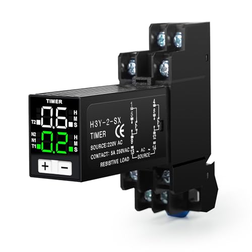 DEWIN Relais 230V, Digital Zeitrelais 0,1s -99h Zykluszeitsteuerungsverzögerer Relais Zeitschalter mit Sockel Zeitschaltuhr 2 offener 2 geschlossener Funktion AC 220V DEWIN Relais 230V, Digital Zeitrelais 0,1s -99h Zykluszeitsteuerungsverzögerer Relais Zeitschalter mit Sockel Zeitschaltuhr 2 offener 2 geschlossener Funktion AC 220V von DEWIN