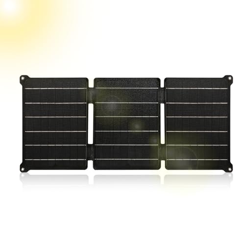 DEWIN Solar Ladegerät, Solar USB Ladegerät 30W ETFE Faltbare Solarpanel Wasserdicht Dual USB 5V/12V Handy Power Bank Ladegerät von DEWIN