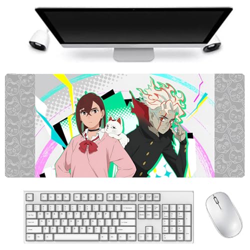 DEXSHUN Okarun Mauspad, großes Anime-Mauspad 900 x 400 mm, Okarun, Tastaturpad, Schreibtischpad, Gaming Anime Zubehör, rutschfeste Gummibasis, wasserdicht, leicht zu waschen von DEXSHUN