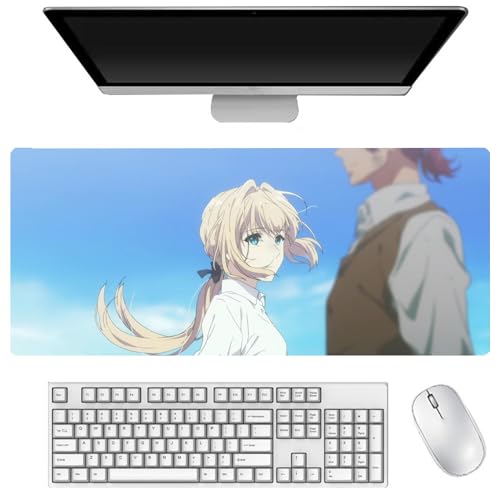 DEXSHUN Violet Evergarden Mauspad, großes Anime-Mauspad 900 x 400 mm, Violet Evergarden, Tastaturpad, Schreibtischpad, Gaming Anime Zubehör, rutschfeste Gummibasis, wasserdicht, leicht zu waschen DEXSHUN Violet Evergarden Mauspad, großes Anime-Mauspad 900 x 400 mm, Violet Evergarden, Tastaturpad, Schreibtischpad, Gaming Anime Zubehör, rutschfeste Gummibasis, wasserdicht, leicht zu waschen von DEXSHUN