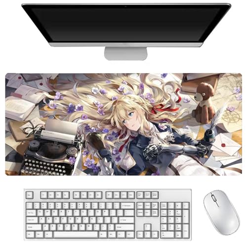 DEXSHUN Violet Evergarden Mauspad, großes Anime-Mauspad 900 x 400 mm, Violet Evergarden, Tastaturpad, Schreibtischpad, Gaming Anime Zubehör, rutschfeste Gummibasis, wasserdicht, leicht zu waschen DEXSHUN Violet Evergarden Mauspad, großes Anime-Mauspad 900 x 400 mm, Violet Evergarden, Tastaturpad, Schreibtischpad, Gaming Anime Zubehör, rutschfeste Gummibasis, wasserdicht, leicht zu waschen von DEXSHUN