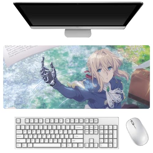 DEXSHUN Violet Evergarden Mauspad, großes Anime-Mauspad 900 x 400 mm, Violet Evergarden, Tastaturpad, Schreibtischpad, Gaming Anime Zubehör, rutschfeste Gummibasis, wasserdicht, leicht zu waschen DEXSHUN Violet Evergarden Mauspad, großes Anime-Mauspad 900 x 400 mm, Violet Evergarden, Tastaturpad, Schreibtischpad, Gaming Anime Zubehör, rutschfeste Gummibasis, wasserdicht, leicht zu waschen von DEXSHUN