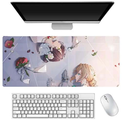 DEXSHUN Violet Evergarden Mauspad, großes Anime-Mauspad 900 x 400 mm, Violet Evergarden, Tastaturpad, Schreibtischpad, Gaming Anime Zubehör, rutschfeste Gummibasis, wasserdicht, leicht zu waschen DEXSHUN Violet Evergarden Mauspad, großes Anime-Mauspad 900 x 400 mm, Violet Evergarden, Tastaturpad, Schreibtischpad, Gaming Anime Zubehör, rutschfeste Gummibasis, wasserdicht, leicht zu waschen von DEXSHUN