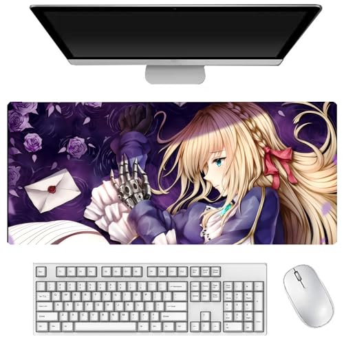 DEXSHUN Violet Evergarden Mauspad, großes Anime-Mauspad 900 x 400 mm, Violet Evergarden, Tastaturpad, Schreibtischpad, Gaming Anime Zubehör, rutschfeste Gummibasis, wasserdicht, leicht zu waschen DEXSHUN Violet Evergarden Mauspad, großes Anime-Mauspad 900 x 400 mm, Violet Evergarden, Tastaturpad, Schreibtischpad, Gaming Anime Zubehör, rutschfeste Gummibasis, wasserdicht, leicht zu waschen von DEXSHUN