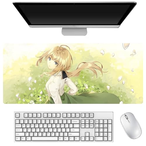 DEXSHUN Violet Evergarden Mauspad, großes Anime-Mauspad 900 x 400 mm, Violet Evergarden, Tastaturpad, Schreibtischpad, Gaming Anime Zubehör, rutschfeste Gummibasis, wasserdicht, leicht zu waschen DEXSHUN Violet Evergarden Mauspad, großes Anime-Mauspad 900 x 400 mm, Violet Evergarden, Tastaturpad, Schreibtischpad, Gaming Anime Zubehör, rutschfeste Gummibasis, wasserdicht, leicht zu waschen von DEXSHUN