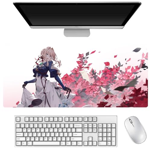 DEXSHUN Violet Evergarden Mauspad, großes Anime-Mauspad 900 x 400 mm, Violet Evergarden, Tastaturpad, Schreibtischpad, Gaming Anime Zubehör, rutschfeste Gummibasis, wasserdicht, leicht zu waschen DEXSHUN Violet Evergarden Mauspad, großes Anime-Mauspad 900 x 400 mm, Violet Evergarden, Tastaturpad, Schreibtischpad, Gaming Anime Zubehör, rutschfeste Gummibasis, wasserdicht, leicht zu waschen von DEXSHUN