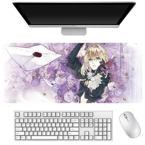 DEXSHUN Violet Evergarden Mauspad, großes Anime-Mauspad 900 x 400 mm, Violet Evergarden, Tastaturpad, Schreibtischpad, Gaming Anime Zubehör, rutschfeste Gummibasis, wasserdicht, leicht zu waschen DEXSHUN Violet Evergarden Mauspad, großes Anime-Mauspad 900 x 400 mm, Violet Evergarden, Tastaturpad, Schreibtischpad, Gaming Anime Zubehör, rutschfeste Gummibasis, wasserdicht, leicht zu waschen von DEXSHUN