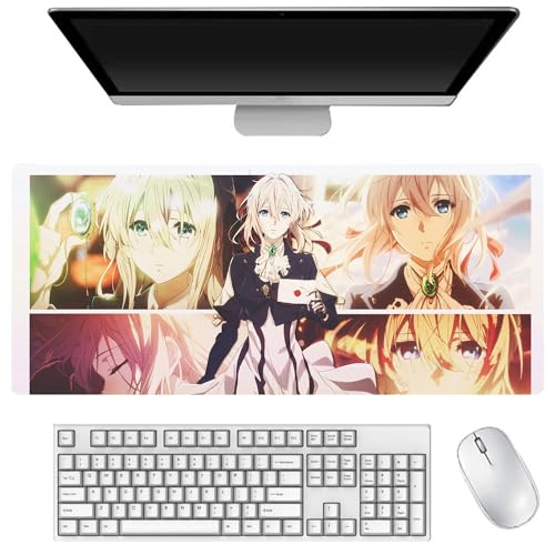 DEXSHUN Violet Evergarden Mauspad, großes Anime-Mauspad 900 x 400 mm, Violet Evergarden, Tastaturpad, Schreibtischpad, Gaming Anime Zubehör, rutschfeste Gummibasis, wasserdicht, leicht zu waschen DEXSHUN Violet Evergarden Mauspad, großes Anime-Mauspad 900 x 400 mm, Violet Evergarden, Tastaturpad, Schreibtischpad, Gaming Anime Zubehör, rutschfeste Gummibasis, wasserdicht, leicht zu waschen von DEXSHUN