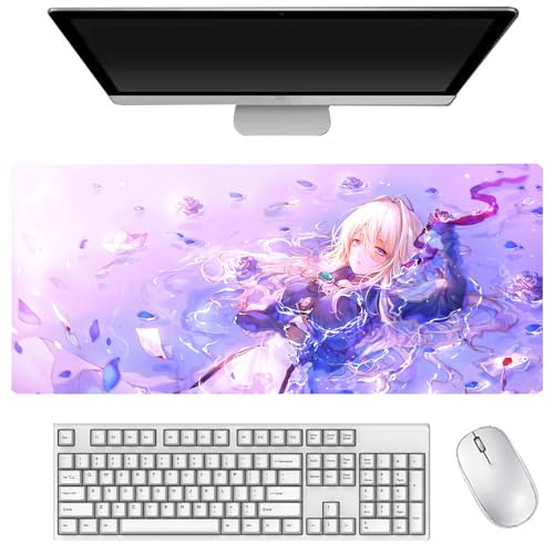 DEXSHUN Violet Evergarden Mauspad, großes Anime-Mauspad 900 x 400 mm, Violet Evergarden, Tastaturpad, Schreibtischpad, Gaming Anime Zubehör, rutschfeste Gummibasis, wasserdicht, leicht zu waschen DEXSHUN Violet Evergarden Mauspad, großes Anime-Mauspad 900 x 400 mm, Violet Evergarden, Tastaturpad, Schreibtischpad, Gaming Anime Zubehör, rutschfeste Gummibasis, wasserdicht, leicht zu waschen von DEXSHUN