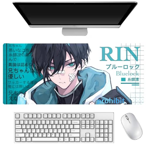 Seishiro Nagi Mauspad, großes Anime-Mauspad 900 x 400 mm, Isagi Yoichi, Chigiri Hyoma, Tastaturpad, Schreibtischpad, Gaming Anime Zubehör, rutschfeste Gummibasis, wasserdicht, leicht zu waschen Seishiro Nagi Mauspad, großes Anime-Mauspad 900 x 400 mm, Isagi Yoichi, Chigiri Hyoma, Tastaturpad, Schreibtischpad, Gaming Anime Zubehör, rutschfeste Gummibasis, wasserdicht, leicht zu waschen von DEXSHUN