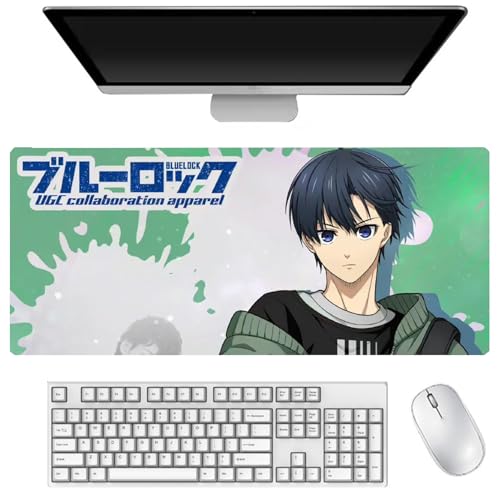 Seishiro Nagi Mauspad, großes Anime-Mauspad 900 x 400 mm, Isagi Yoichi, Chigiri Hyoma, Tastaturpad, Schreibtischpad, Gaming Anime Zubehör, rutschfeste Gummibasis, wasserdicht, leicht zu waschen von DEXSHUN