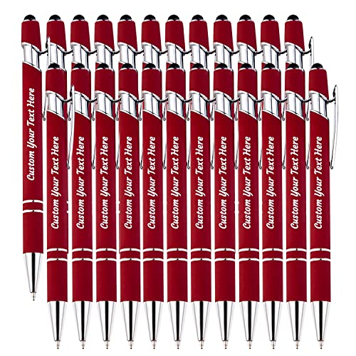 Kundenspezifische Stifte, kundenspezifische Kugelschreiber mit Stylus-Namensnachricht-Logo eingraviert, Geschenk für Weihnachten, Hochzeit, Business, Abschlussfeier 204 Stück, schwarze Tinte von DEZUNTU