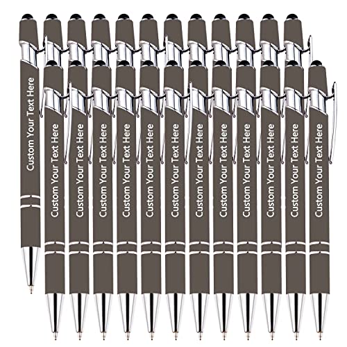 Personalisierte Custom Pens Bulk 24 Pack, Customized Engraving Kugelschreiber mit Namensbotschaft, Office-Medium Point, schwarze Tinte von DEZUNTU